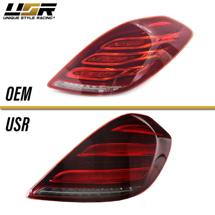2014 - 2017 Mercedes S Class W222 Maybach AMG USA FACELIFT Plug & Play Red Lens Full LED Tail Light Set