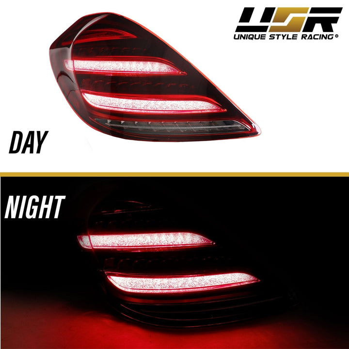 2014 - 2017 Mercedes S Class W222 Maybach AMG USA FACELIFT Plug & Play Red Lens Full LED Tail Light Set