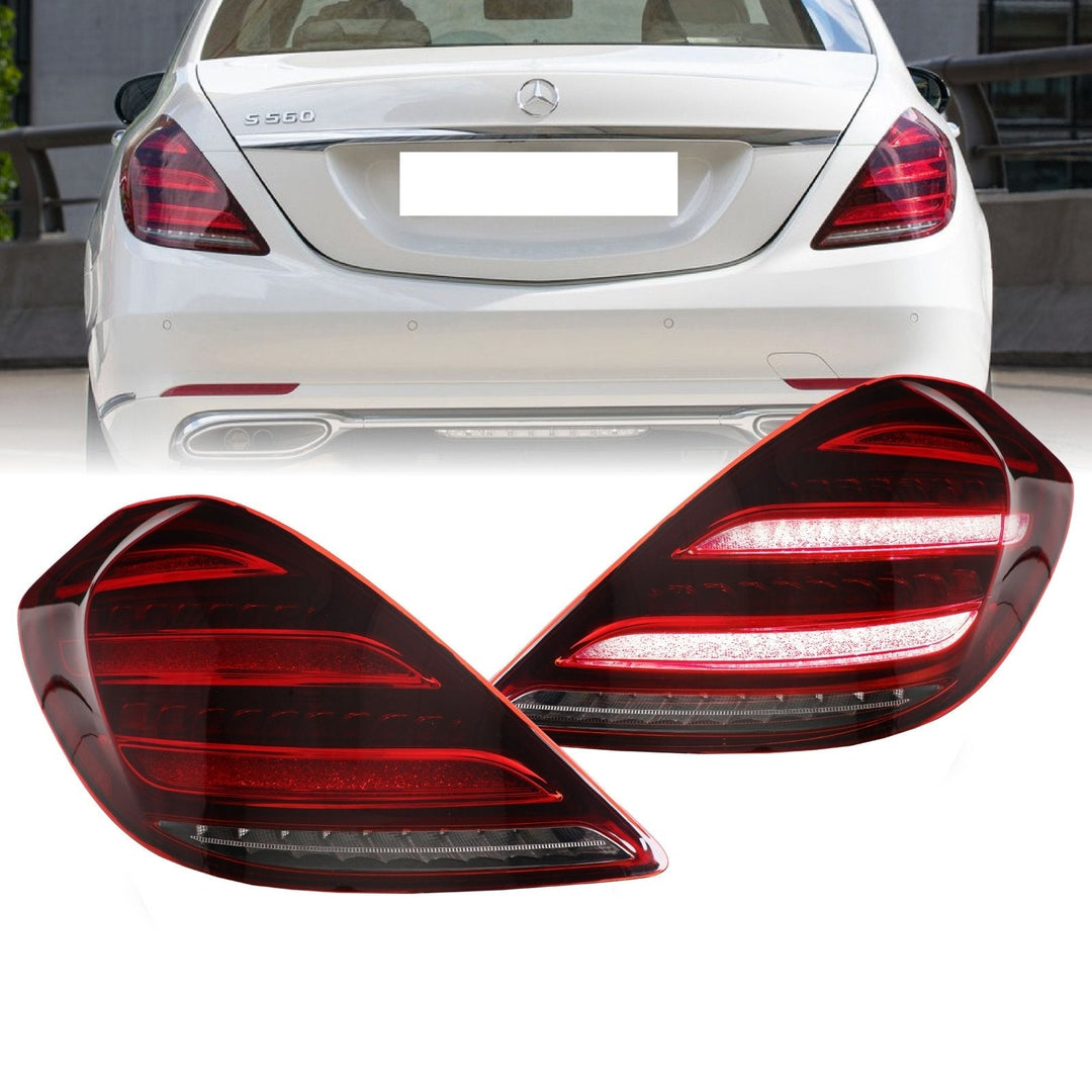 2014 - 2017 Mercedes S Class W222 Maybach AMG USA FACELIFT Plug & Play Red Lens Full LED Tail Light Set
