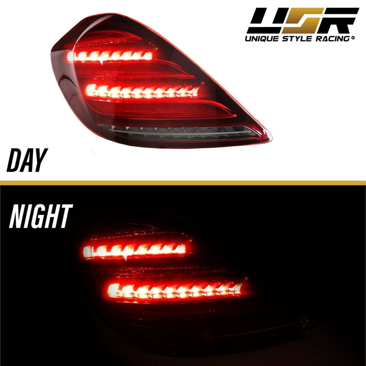 2014 - 2017 Mercedes S Class W222 Maybach AMG USA FACELIFT Plug & Play Red Lens Full LED Tail Light Set