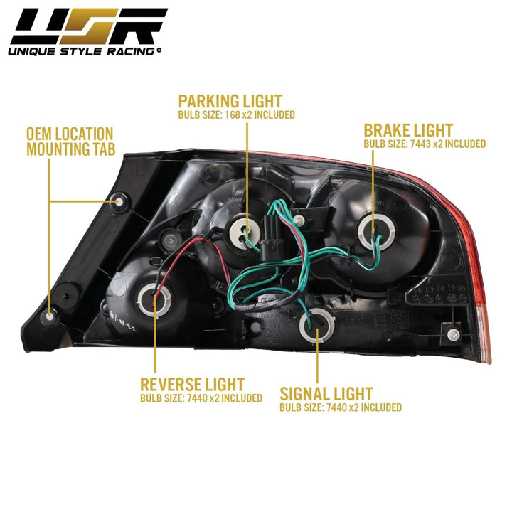 2003 - 2006 Mitsubishi Lancer Evolution EVO 8/9 OEM JDM EVO 7 Style Red/Clear Tail Light