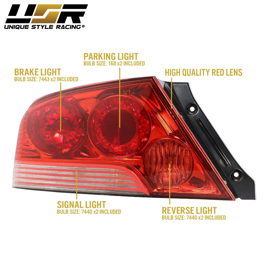 2003 - 2006 Mitsubishi Lancer Evolution EVO 8/9 OEM JDM EVO 7 Style Red/Clear Tail Light