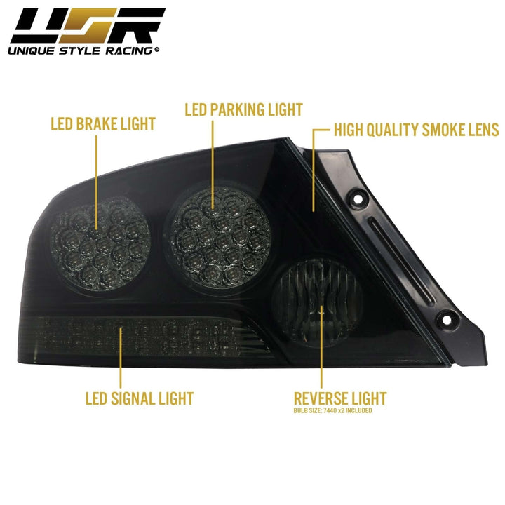 2003 - 2006 Mitsubishi Lancer Evolution EVO 8/9 Smoke OR Red/Amber OR Black/Clear LED Tail Light