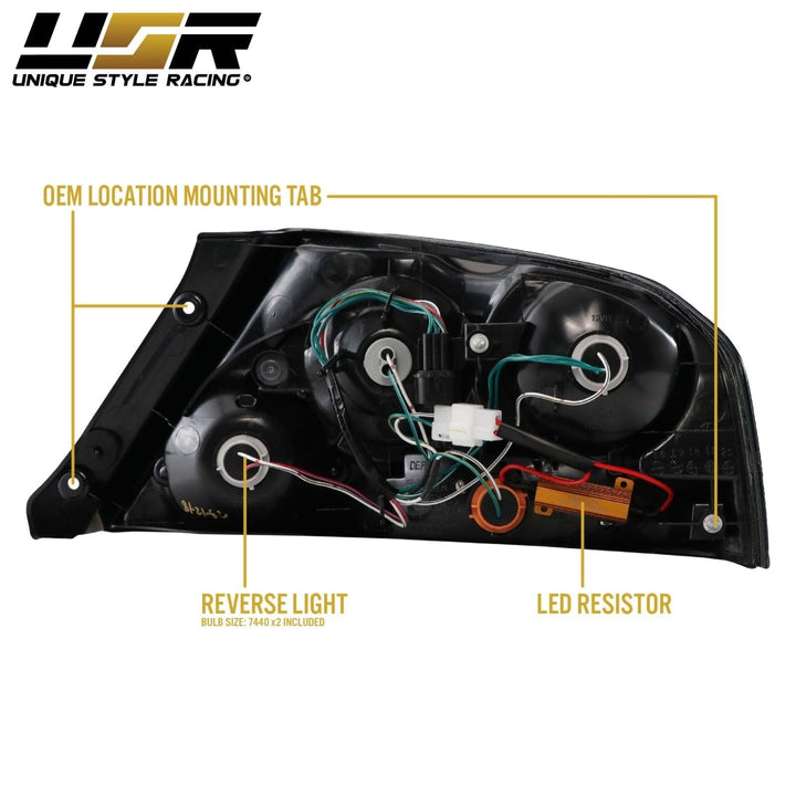 2003 - 2006 Mitsubishi Lancer Evolution EVO 8/9 Smoke OR Red/Amber OR Black/Clear LED Tail Light