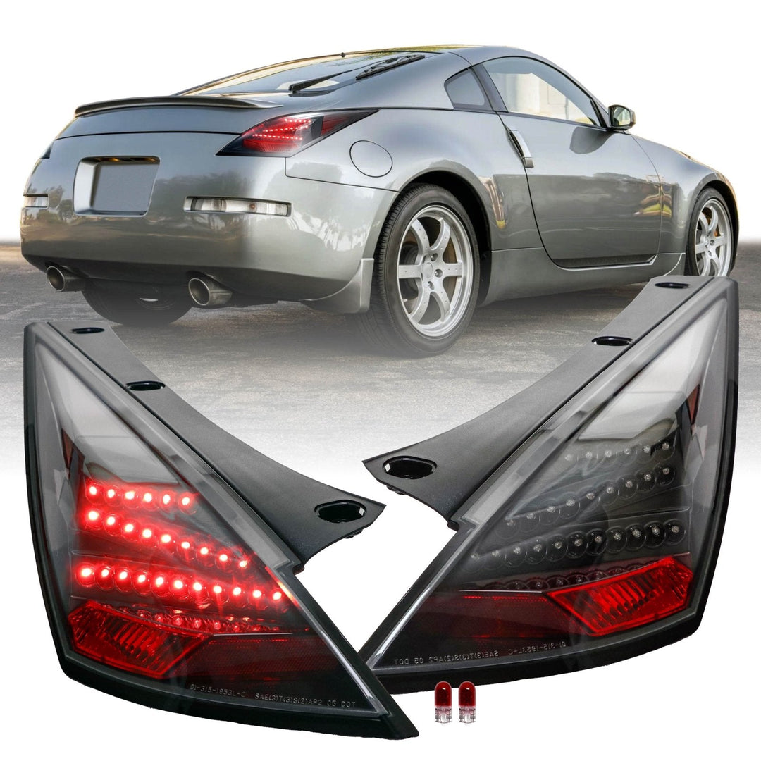 2003 - 2005 Nissan 350Z Z33 JDM 'Z' Shaped Black LED Tail Light