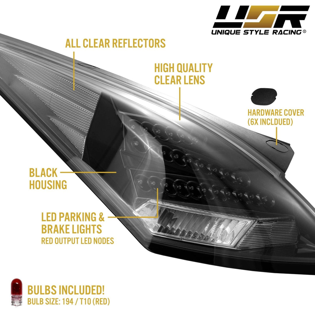 2003 - 2005 Nissan 350Z Z33 JDM 'Z' Shaped Black / Clear Monochrome Lens LED Tail Light