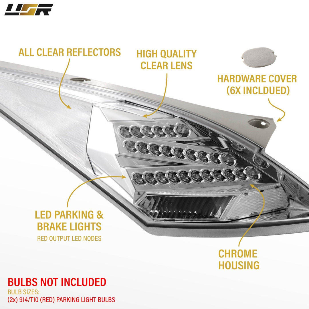 2003 2004 2005 2006 2007 2008 2009 Nissan 350Z 350 Z 33 Z33 JDM 'Z' Shaped All Clear Lens LED Tail Light

#fit-type_facelift-led-models