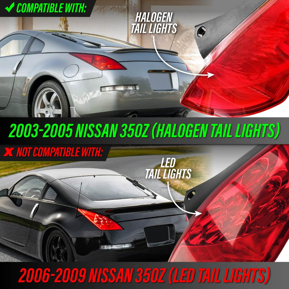 2003 2004 2005 2006 2007 2008 2009 Nissan 350Z 350 Z 33 Z33 JDM 'Z' Shaped All Clear Lens LED Tail Light

#fit-type_pre-facelift-halogen-models