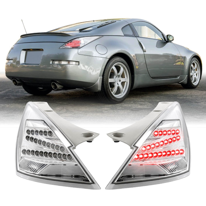 2003 2004 2005 2006 2007 2008 2009 Nissan 350Z 350 Z 33 Z33 JDM 'Z' Shaped All Clear Lens LED Tail Light

#fit-type_pre-facelift-halogen-models