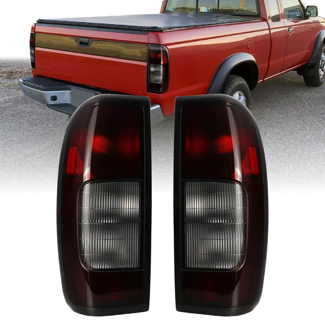 1998 - 2004 Nissan Frontier Dark Red Smoked Lens Tail Lights