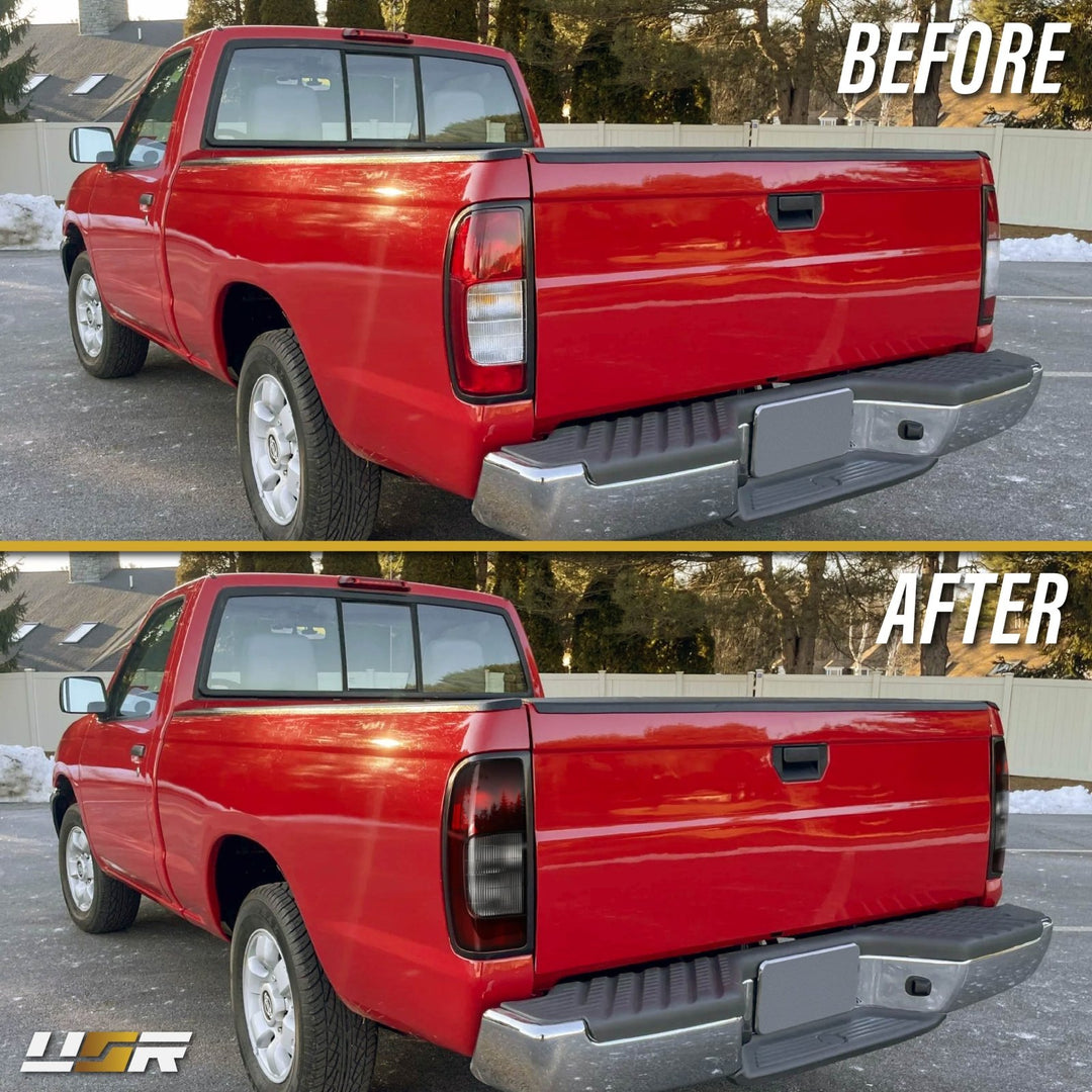 1998 - 2004 Nissan Frontier Dark Red Smoked Lens Tail Lights