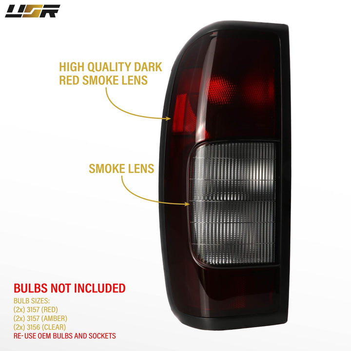 1998 - 2004 Nissan Frontier Dark Red Smoked Lens Tail Lights