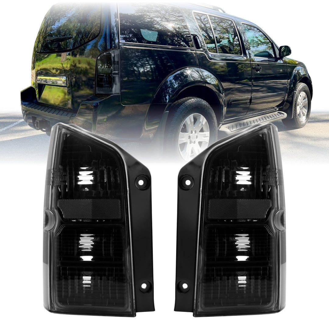 pathfinder smoked goggles 2005-2012 Nissan Pathfinder Black / Chrome Housing Light Smoke Lens Tail Lights