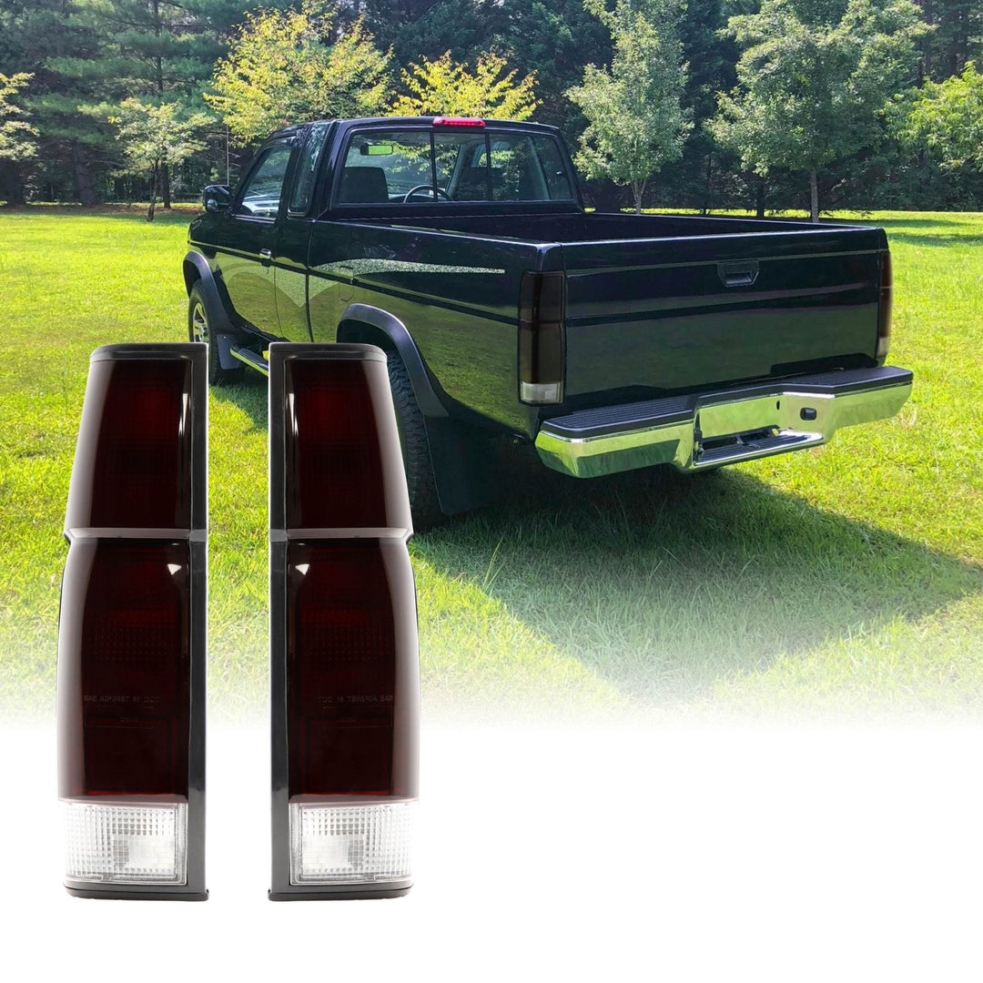 1986 - 1997 Nissan Hardbody Pickup Truck Dark Red Lens Tail Lights