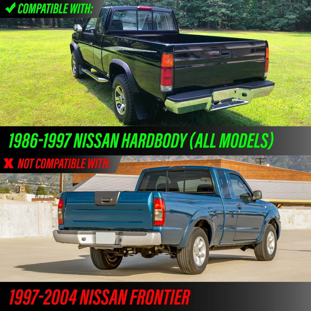 1986 - 1997 Nissan Hardbody Pickup Truck Dark Red Lens Tail Lights
