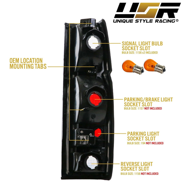 1986 - 1997 - Nissan Hardbody Pickup Truck Red / Clear Tail Lights