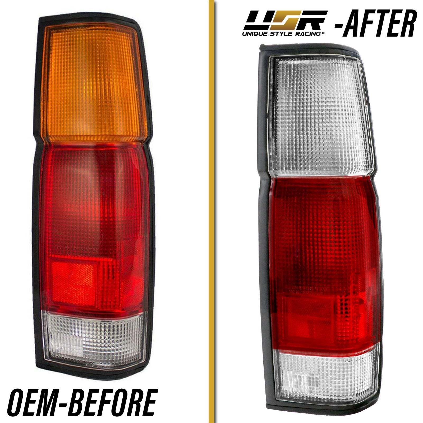 1986-1997 Nissan Hardbody Pickup Truck Red/Clear Tail Lights