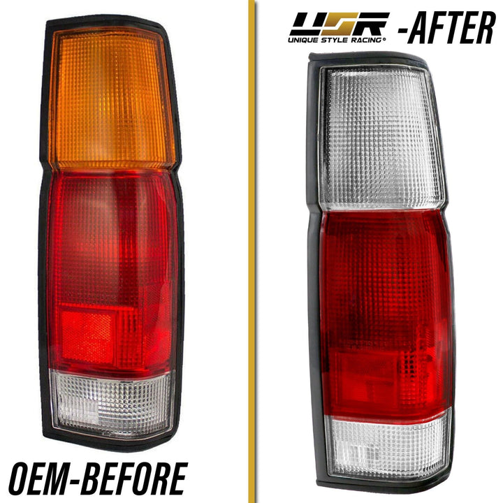1986 - 1997 - Nissan Hardbody Pickup Truck Red / Clear Tail Lights