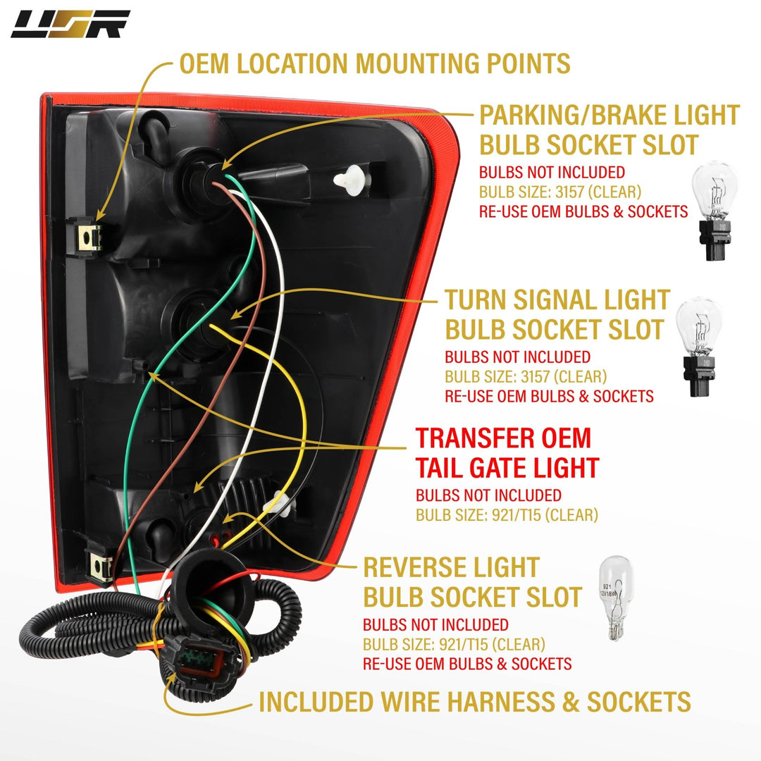 2004 - 2015 Nissan Titan Direct Replacement Tail Lights