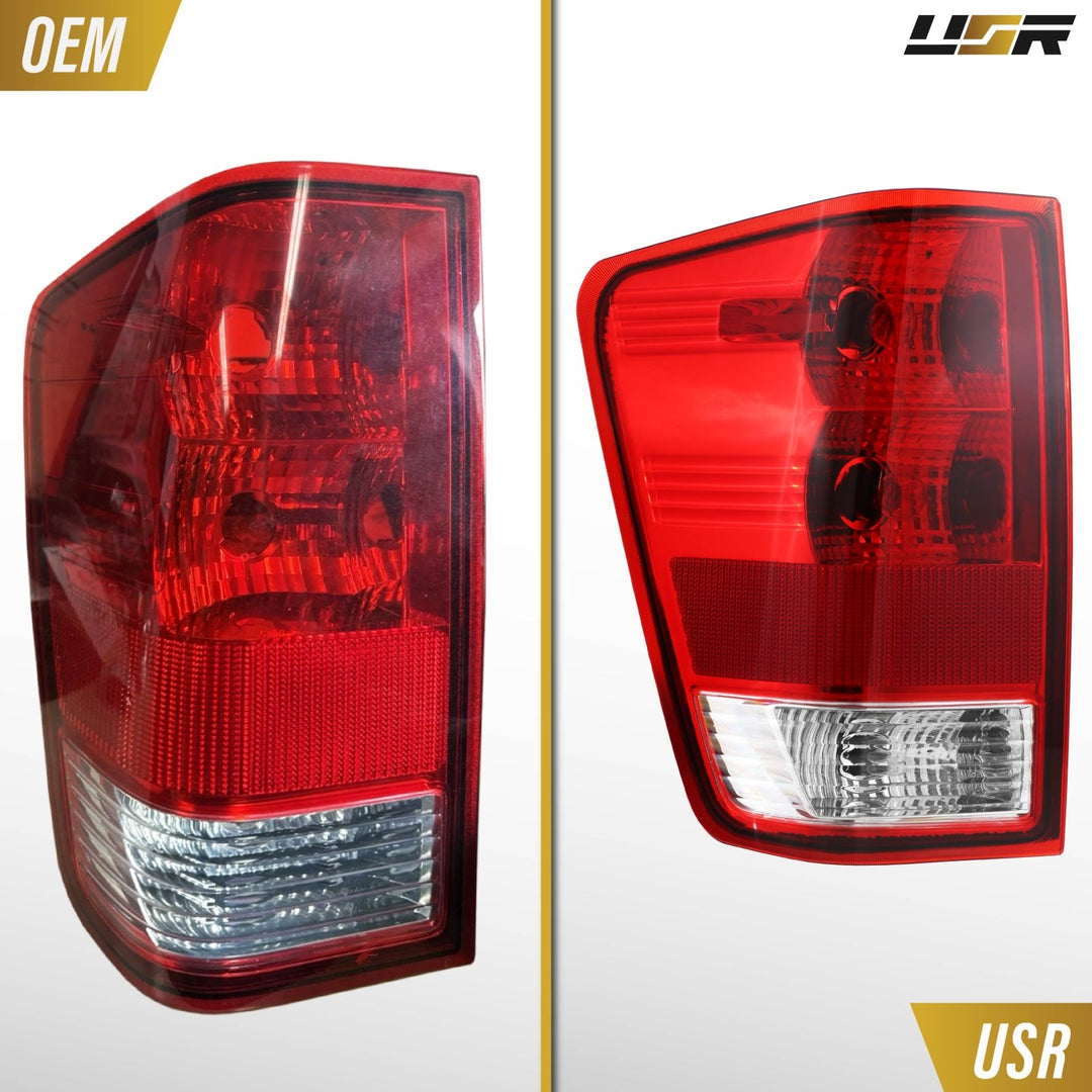 2004 - 2015 Nissan Titan Red / Clear Lens Tail Lights