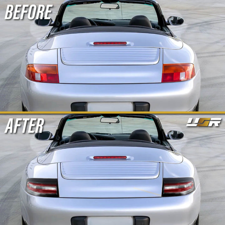 1998-2004 Porsche 996 Carrera, Targa, GT3 991.2 Style Black Housing Clear Lens with Red LED Light Bar Tail Lights
