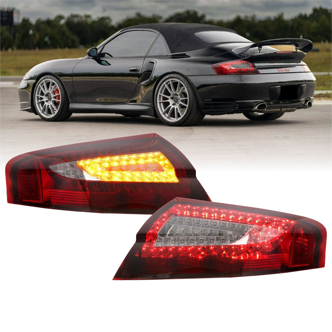 1998 - 2004 Porsche 911 996 Chassis Carrera 4S Turbo GT2 GT3 Red/Clear or Red/Smoke or Smoked LED Rear Tail Lights