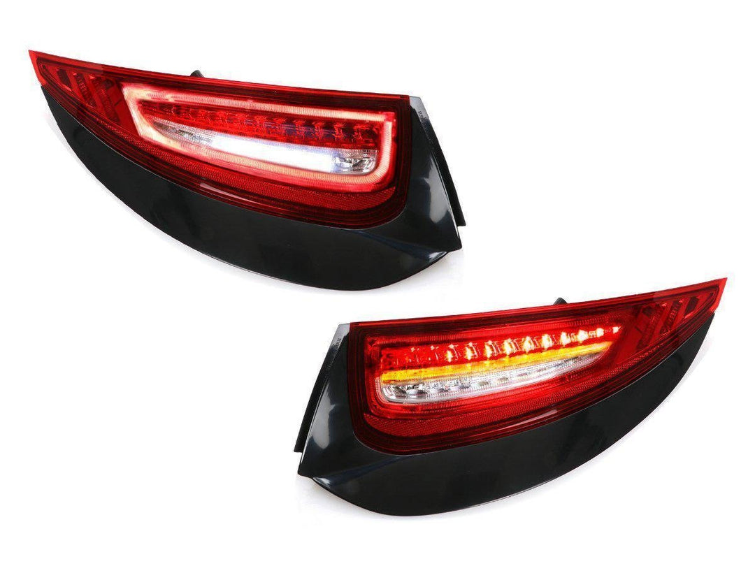 2009 - 2012 Porsche 911 Carrera 997.2 Chassis 991 Style Red/Clear LED Light Bar Rear Tail Light Set