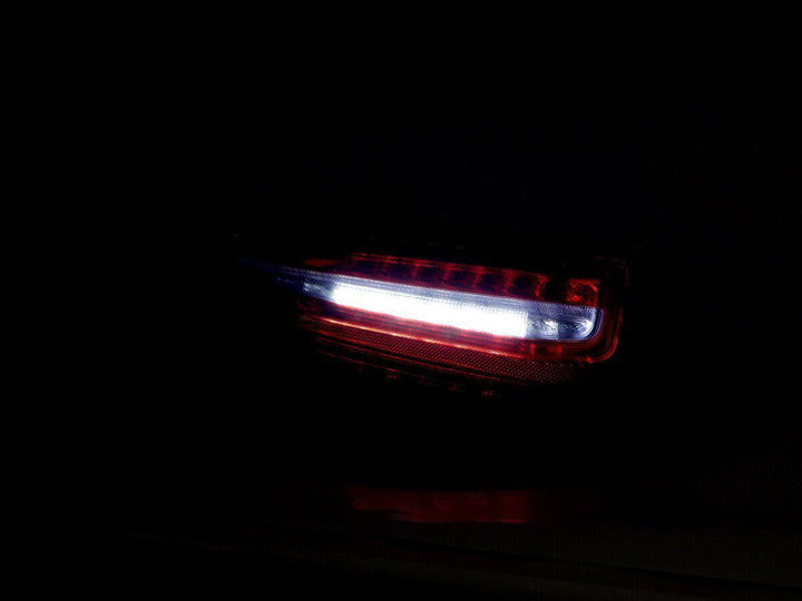 2009 - 2012 Porsche 911 Carrera 997.2 Chassis 991 Style Red/Clear LED Light Bar Rear Tail Light Set