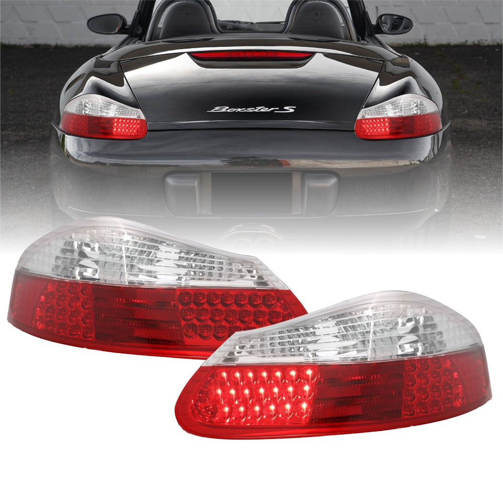 1997 - 2004 Porsche Boxster 986 Chassis Roadster Red/Clear or Red/Smoke LED Rear Tail Light
