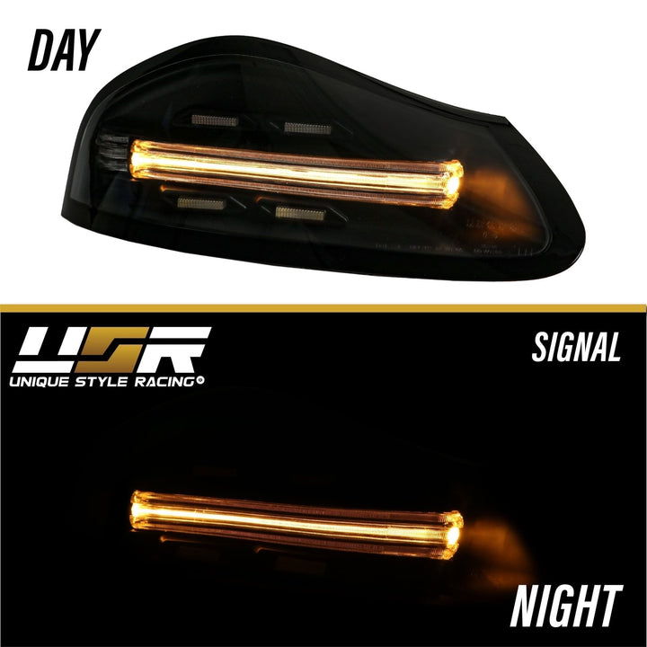 1997 - 2004 Porsche Boxster 986 Chassis 718 Style Black/Red or Smoke/Clear Lens LED Light Bar Tail Lights