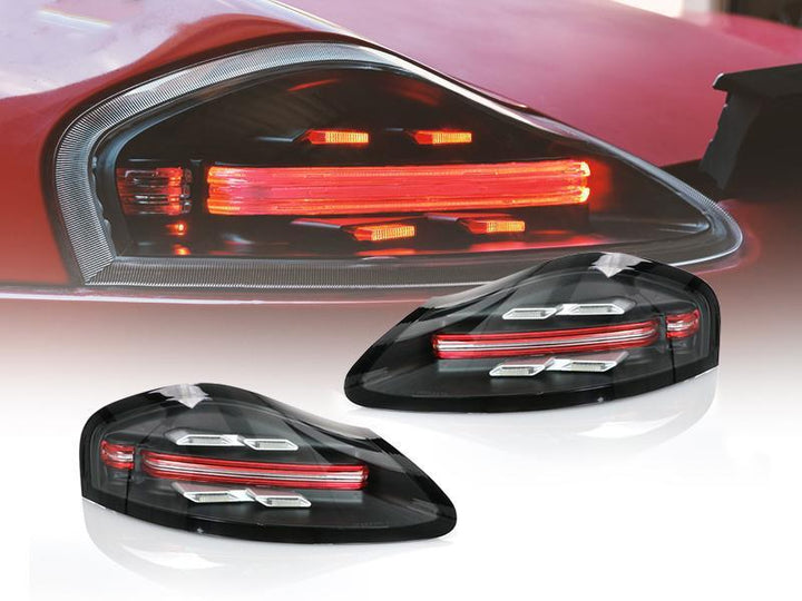1997 - 2004 Porsche Boxster 986 Chassis 718 Style Black/Red or Smoke/Clear Lens LED Light Bar Tail Lights