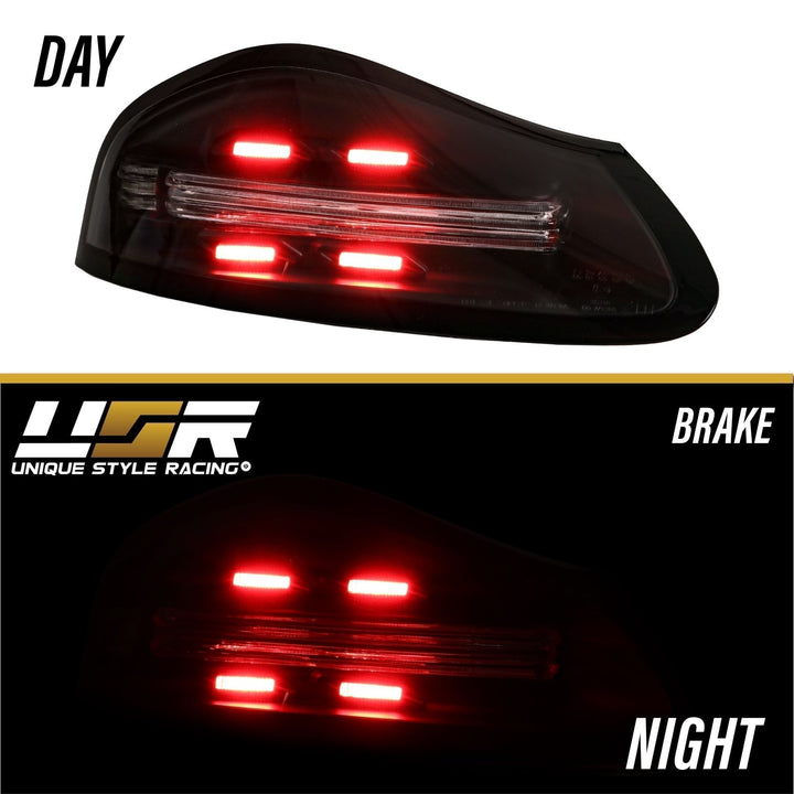 1997 - 2004 Porsche Boxster 986 Chassis 718 Style Black/Red or Smoke/Clear Lens LED Light Bar Tail Lights
