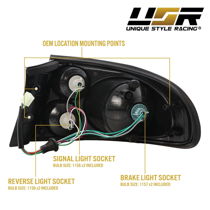 2004 - 2006 Pontiac GTO Holden Monaro Style Black/Clear or Red/Black Tail Light