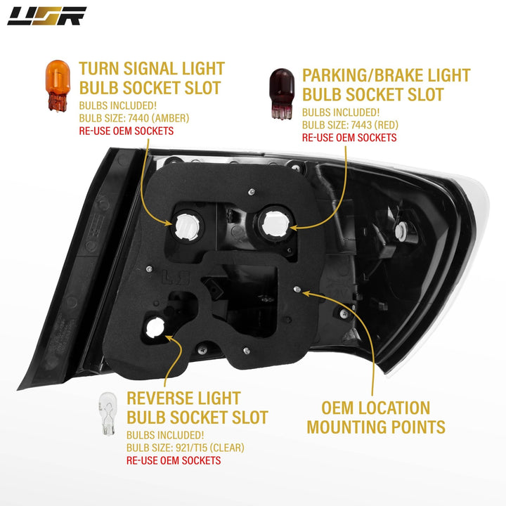 2008 - 2011 Subaru Impreza 4D Sedan & 2008 - 2014 Subaru WRX EG All Clear Lens Tail Light