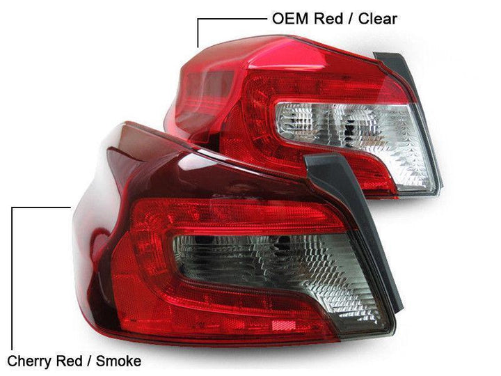 2015 - 2020 Subaru WRX JDM Style Dark Red Smoke Rear LED Tail Light Set