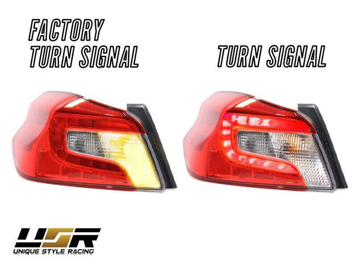 2015 - 2020 Subaru WRX JDM Style Dark Red Smoke Rear LED Tail Light Set