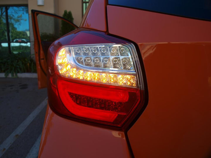 2012 - 2016 Subaru XV Crosstrek / Impreza 5D Red/Clear or Black/Smoke Rear Light Bar Full LED Tail Light
