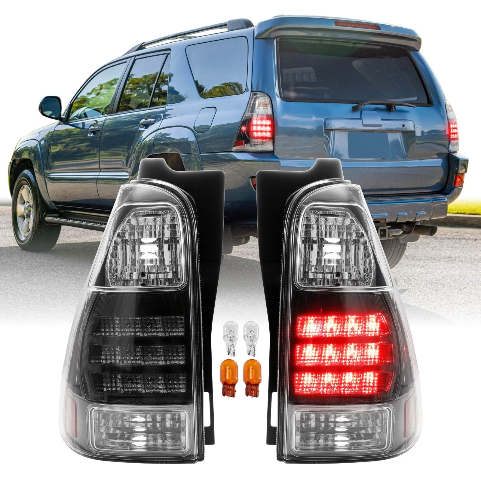 ACANII - For Blk Smoke 2006-2009 Toyota 4Runner 4-Runner Headlights Replacement Headlamps Driver + Passenger Side : ACANII - For 2005-2009 Dodge Charger Caravan Caliber