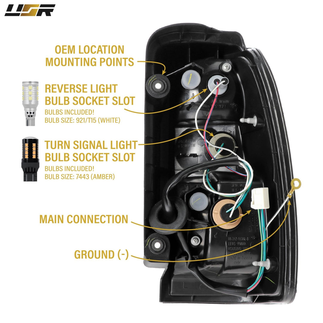 1996 1997 1998 1999 2000 2001 2002 Toyota 4Runner LED Red/Clear or Black/Smoke Lens Tail Light

#lens-color_clear-lens-led