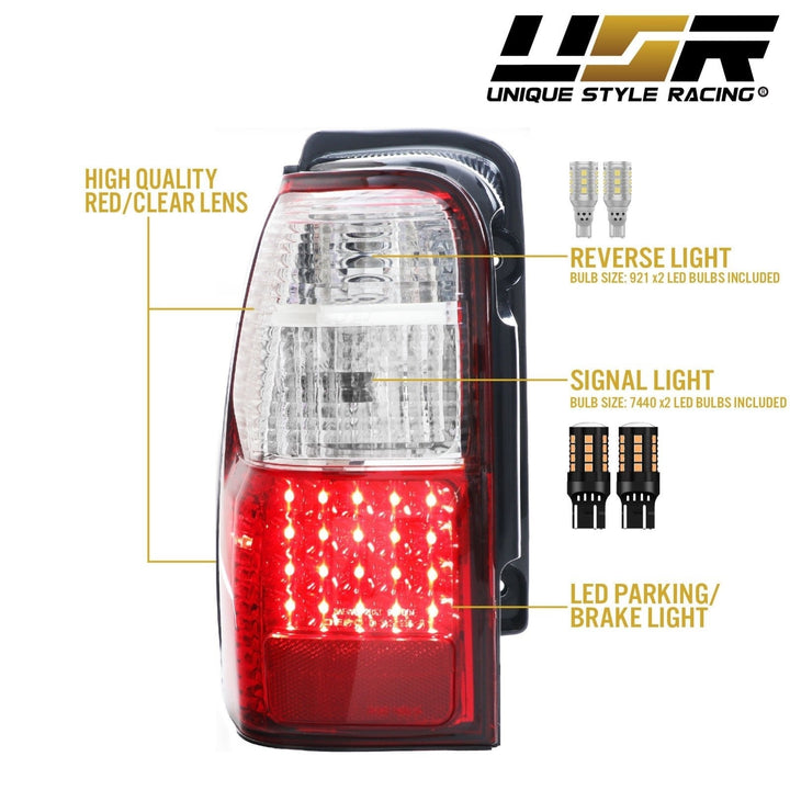 1996 - 2002 Toyota 4Runner LED Red/Clear or Black/Smoke Lens Tail Light
