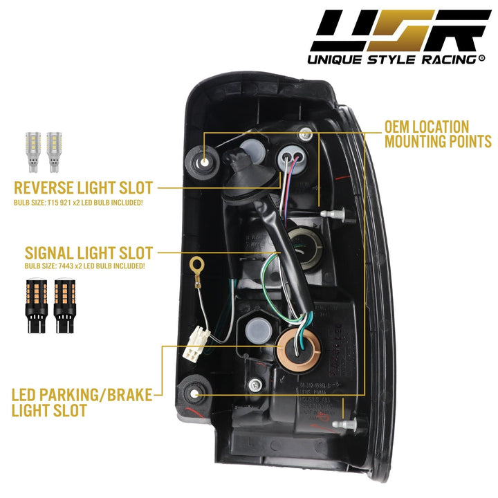 1996 - 2002 Toyota 4Runner LED Red/Clear or Black/Smoke Lens Tail Light