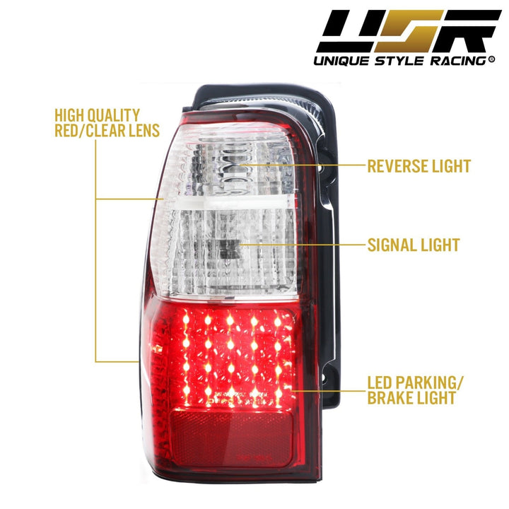 1996 - 2002 Toyota 4Runner LED Red/Clear or Black/Smoke Lens Tail Light
