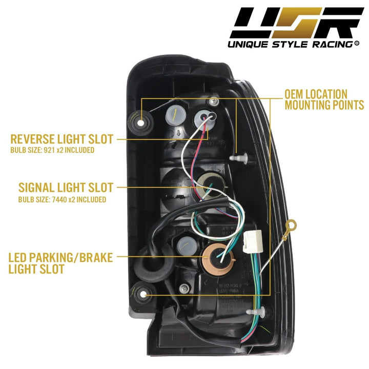 1996 - 2002 Toyota 4Runner LED Red/Clear or Black/Smoke Lens Tail Light