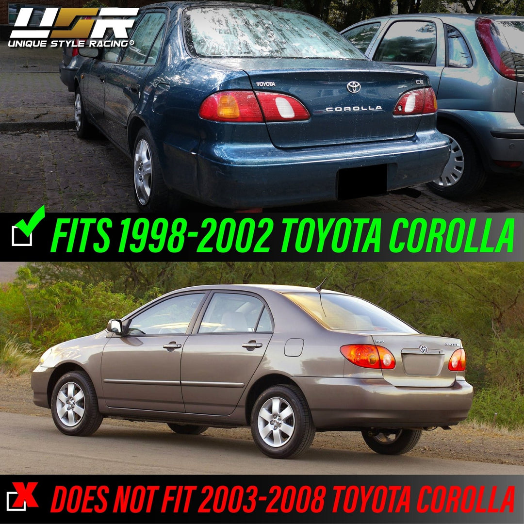 1998 - 2002 Toyota Corolla JDM Style Red / Clear Lens Tail Lights