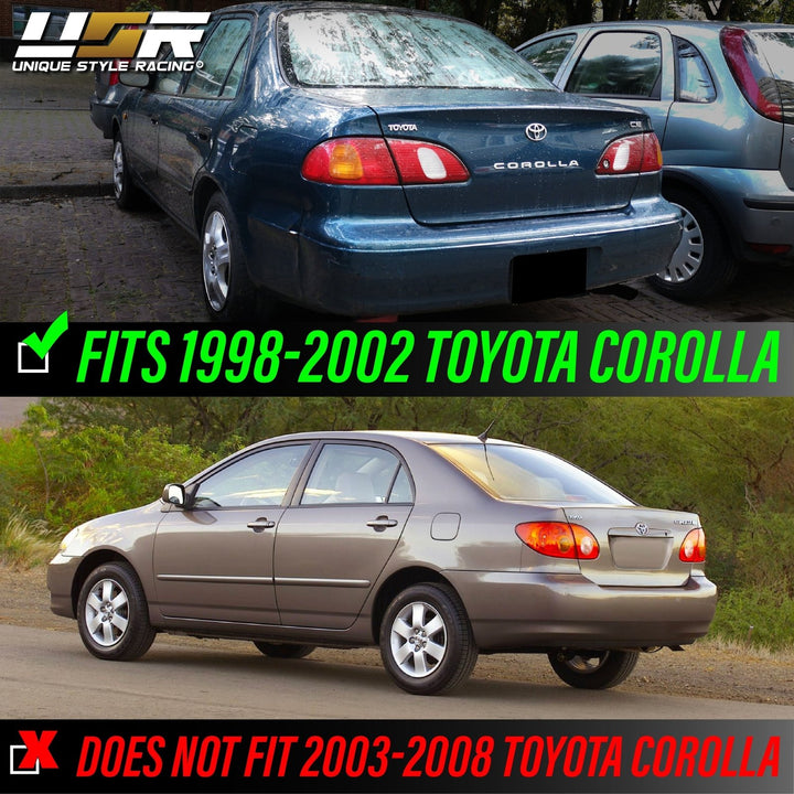 1998 - 2002 Toyota Corolla JDM Style Red / Clear Lens Tail Lights