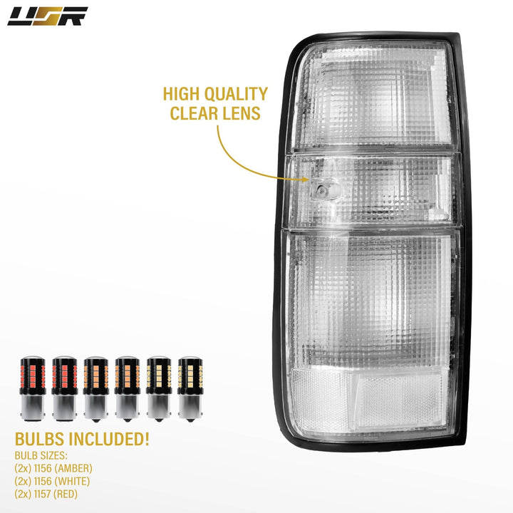 1991 1992 1993 1994 1995 1996 1997 Toyota FJ80 FJ 80 82 FJ82 Land Cruiser 1995 1996 1997 Lexus LX450 LX 450 All Clear Lens Tail Lights

#light-source_led