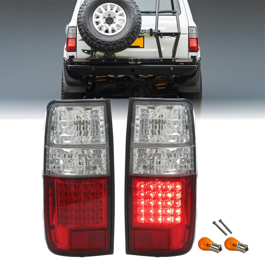 1991 - 1997 Toyota Land Cruiser FJ80 / 1995 - 1997 Lexus LX450 Red/Clear OR Red/Smoke LED Tail Light