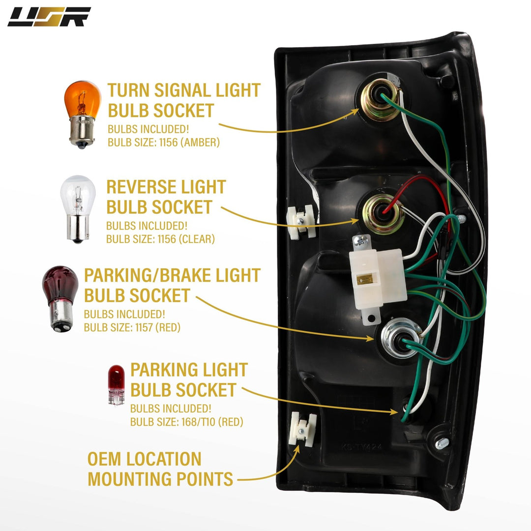 1984 - 1988 Toyota Pickup Truck 2WD / 4WD & 1984 - 1989 4Runner 4 Runner All Clear Lens Tail Lights

#light-source_incandescent