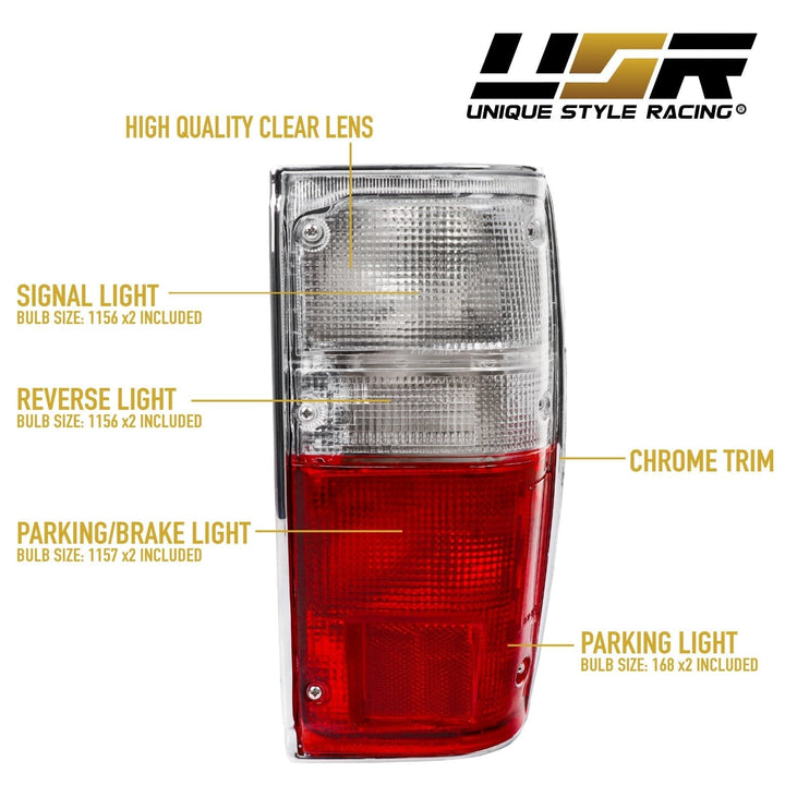 1984 - 1988 Toyota Pickup Truck 2WD & 4WD Red/Clear Lens Tail Light