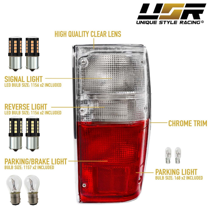1984 - 1988 Toyota Pickup Truck 2WD & 4WD Red/Clear Lens Tail Light